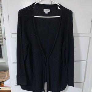 Avenue Black Open-Front Cardigan